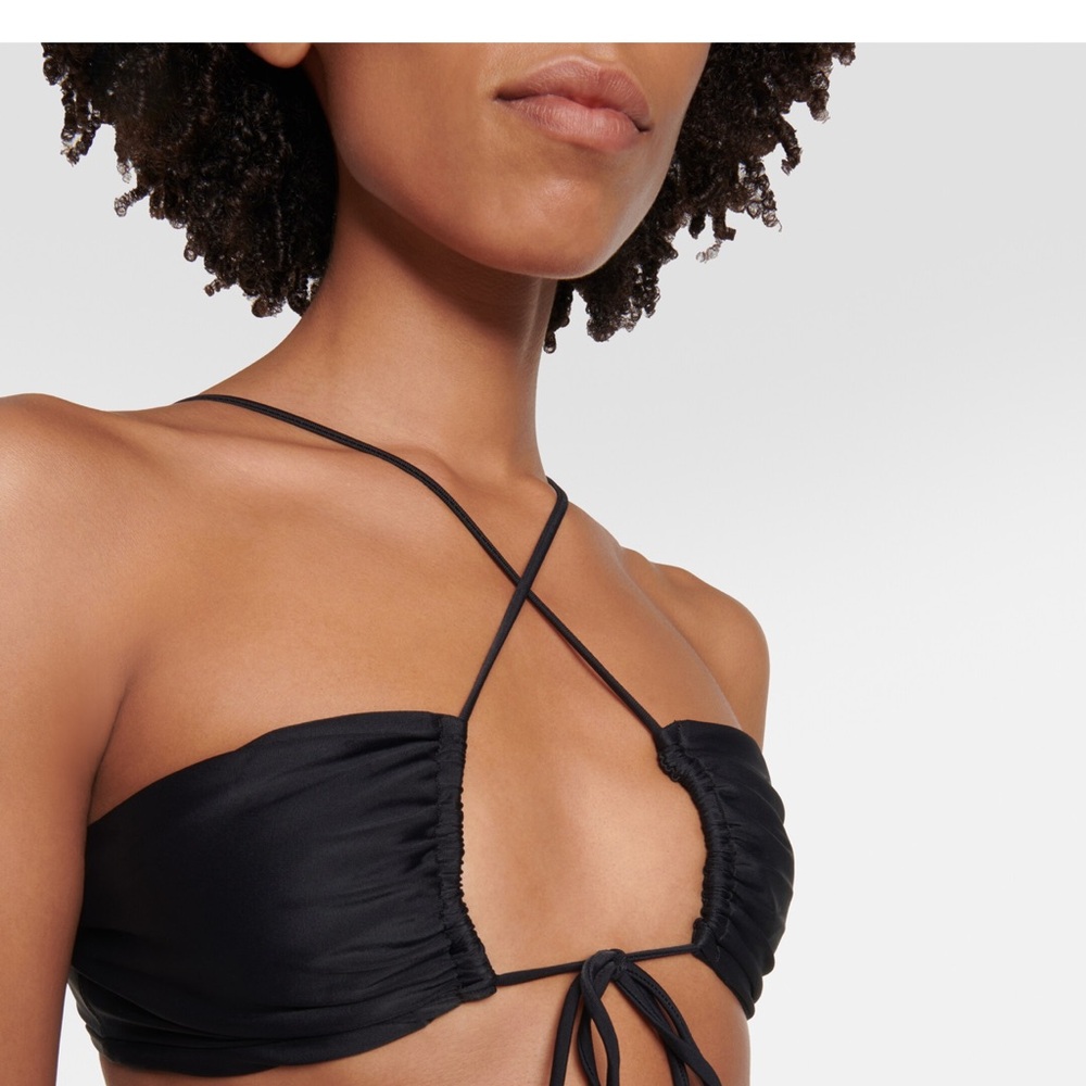 Jade Swim Black Bandeau Bikini Top with Strappy Details